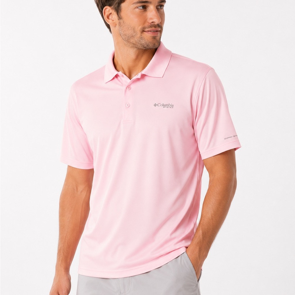 Columbia Men’s perfect Pink Performance Polo XXL
